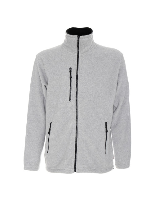 Promostars DUET SWEATSHIRT FÜR HERREN HELLGRAU MELANGE/SCHWARZ DTG-Stickerei