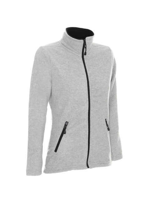 CRIMSON CUT SWEATSHIRT Women`s LADIES` DUET LIGHT GRAY MELANGE/BLACK Embroidery