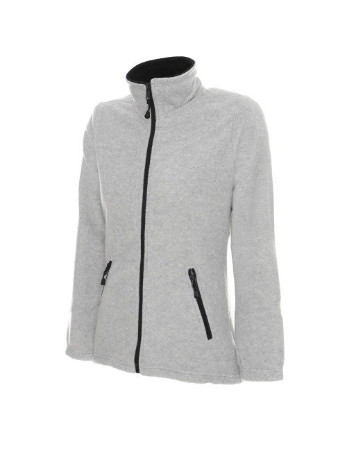 CRIMSON CUT SWEATSHIRT Women`s LADIES` DUET LIGHT GRAY MELANGE/BLACK Embroidery