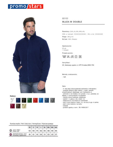 Herren-Fleece-Sweatshirt 280 g doppelt marineblau Promostars