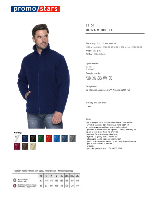 Polar-Sweatshirt für Herren, 280 g, DOUBLE Promostars rotes Firmenlogo