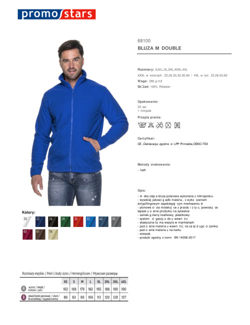 Polar-Sweatshirt für Herren, 280 g, doppelte Promostars-Logo-Stickerei