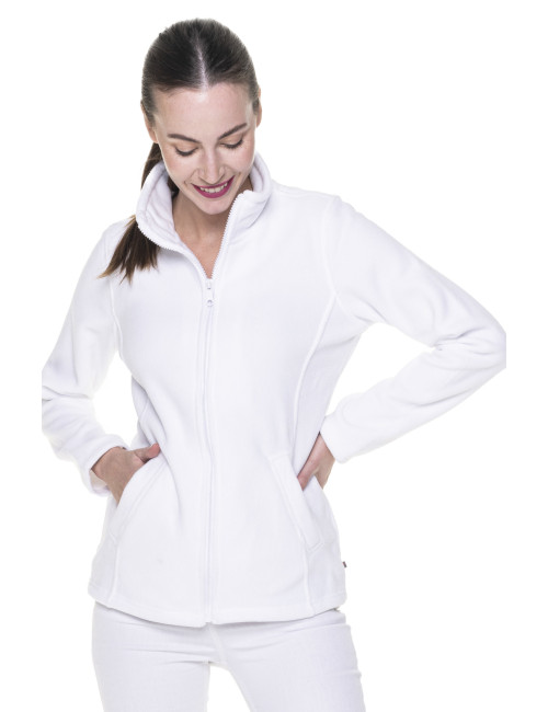 Promostars Damen-SWEATSHIRT LADIES` DOUBLE WHITE mit Stickerei-Siebdruck-Logo