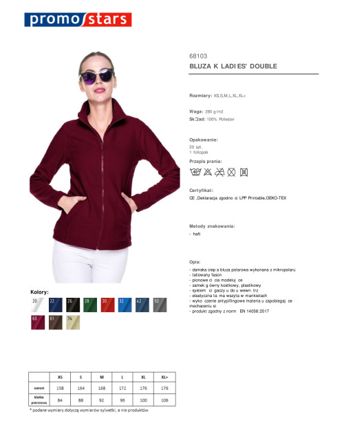 Damen-Sweatshirt mit doppeltem Rotwein, Promostars