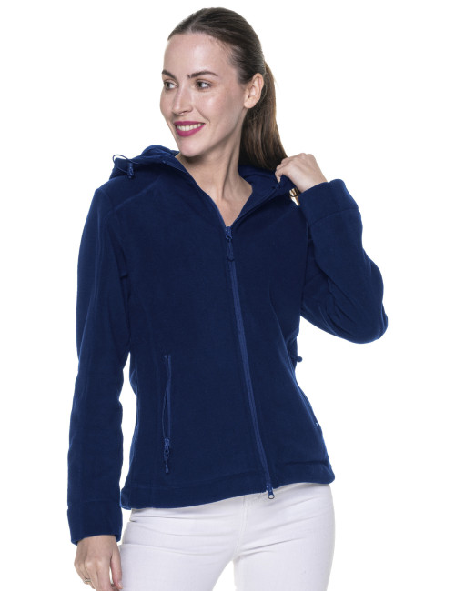 CRIMSON CUT Damen-SWEATSHIRT LADIES` TREK NAVY BLUE mit DTG-Logo-Stickerei