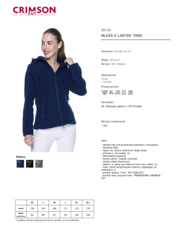 Damen-Trekking-Sweatshirt, marineblau Promostars