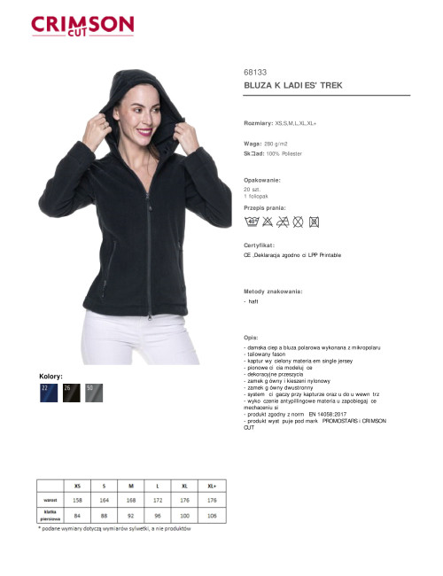 Bluza Damska Promostars Trek - Komfort, Ciepło, Styl - P&M Rawa Mazo