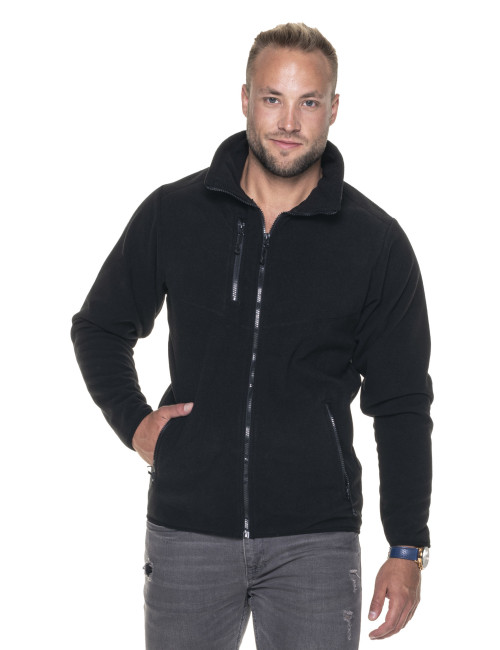 Promostars sehr dickes Polar-Sweatshirt 450g Herren FOXY BLACK Logo-Stickerei