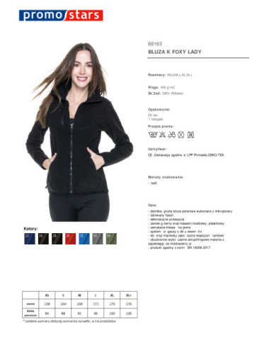 Sehr dickes Damen-Fleece-Sweatshirt 450 g Black Foxy Promostars