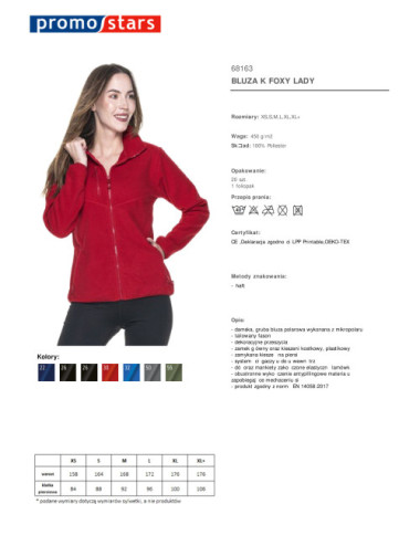 Sehr dickes Damen-Fleece-Sweatshirt 450 g Red Foxy Promostars