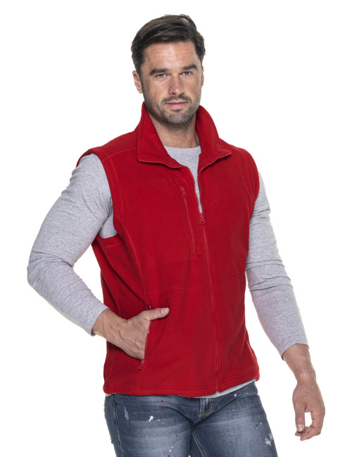 Promostars Men`s VEST VERSO RED Embroidery Screen Print Logo