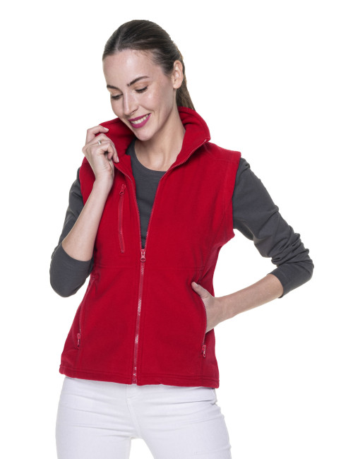 Promostars Damenweste LADIES` VERSO RED mit Logo-Stickerei