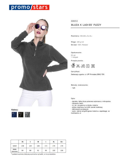 Promostars FUZZY SWEATSHIRT Women`s LADIES` GRAY print embroidery silkscreen logo