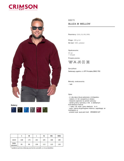 Men`s sweatshirt mellow red wine Crimson CUT