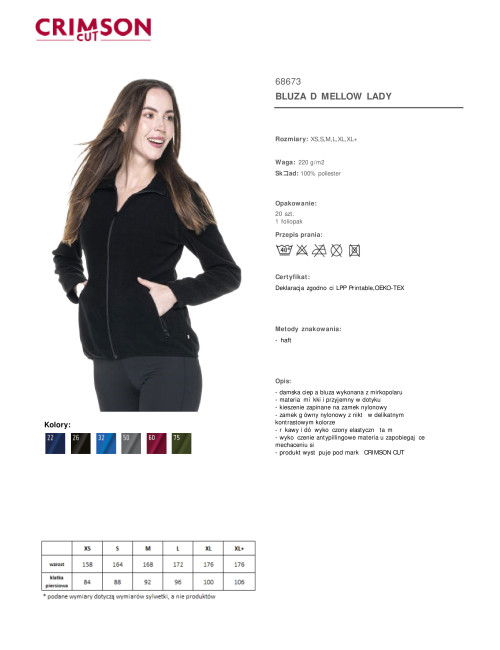 CRIMSON CUT SWEATSHIRT Women`s MELLOW LADY BLACK print logo silkscreen embroidery