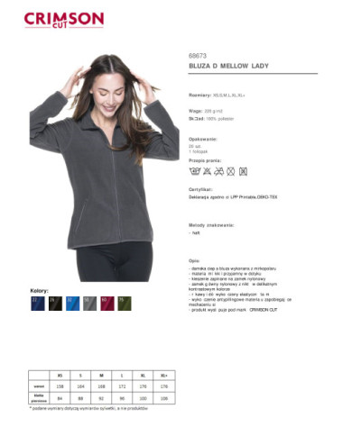 Damen-Sweatshirt Mellow Lady Grey Crimson Cut