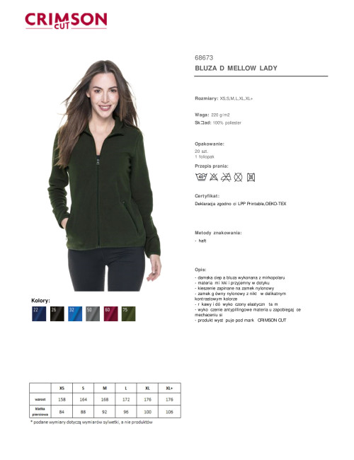 CRIMSON CUT Damen-SWEATSHIRT MELLOW LADY FOREST GREEN mit aufgesticktem Logo