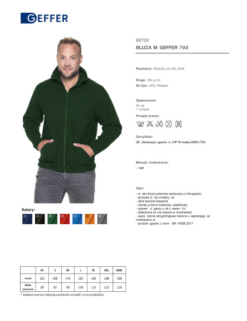 GEFFER SWEATSHIRT Herren 700 GREEN BOTTLE DTF-Druck, Siebdruck, Sticklogo