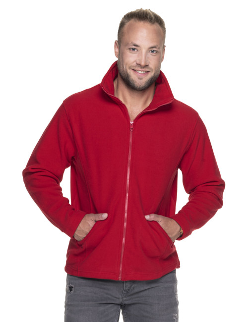 cienka bluza polarowa Geffer 700  czerwona nadruk DTG sitodruk logo haft