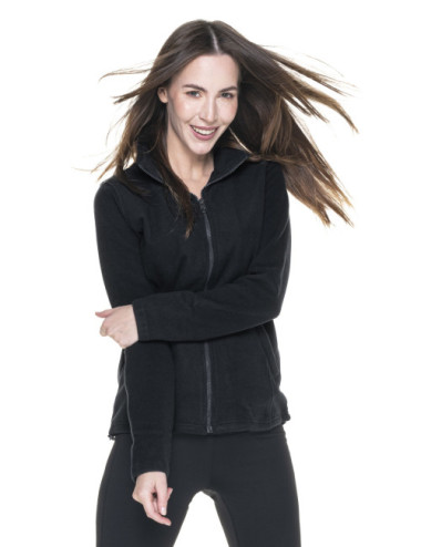 Formgebendes, tailliertes Damen-Sweatshirt aus Fleece mit Reißverschluss 770 Black Geffer
