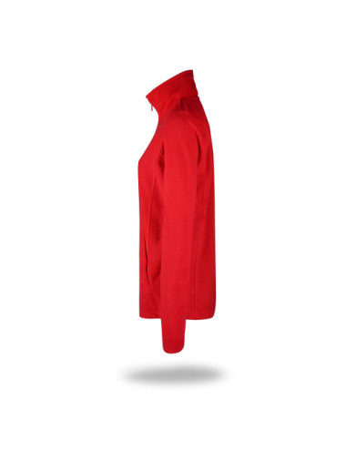 Formgebendes, tailliertes Damen-Fleece-Sweatshirt mit Reißverschluss 770 rot Geffer