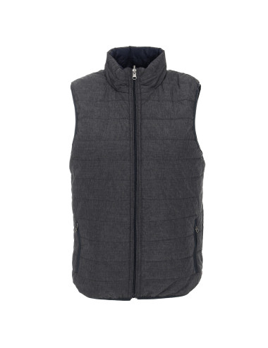 CRIMSON CUT VEST Men`s TWIST DARK GRAY MELANGE/NAVY Embroidery