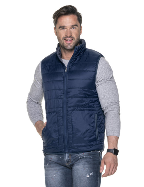 CRIMSON CUT VEST Men`s TWIST DARK GRAY MELANGE/NAVY Embroidery