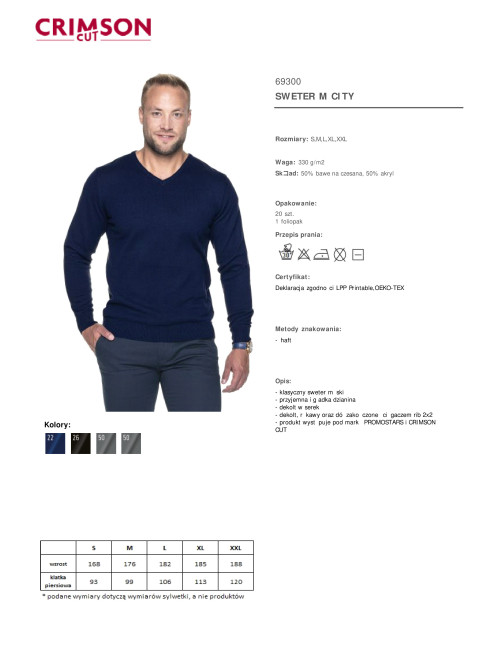 Promostars Men`s CITY sweater navy blue