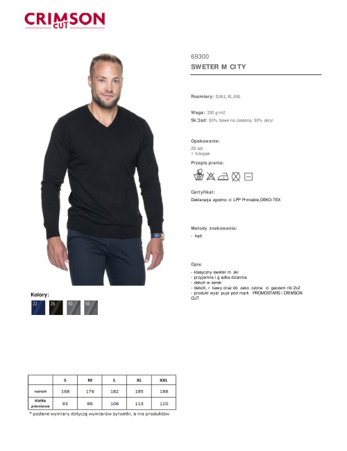 Schwarzer Stadtpullover für Herren Promostars/Crimson CUT