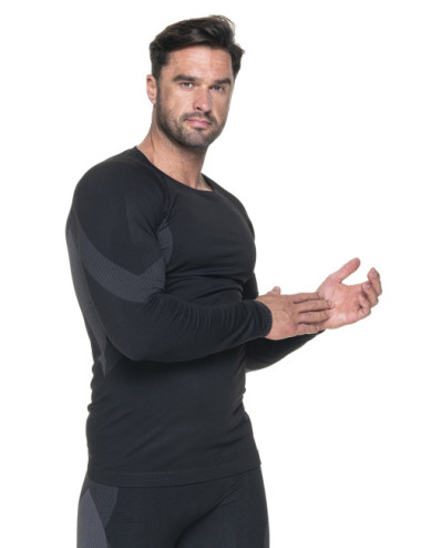 Koszulka męska termoaktywna z długim rękawem czarny/szary Mark The Helper