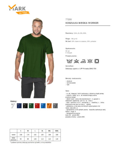Herren-Arbeiter-T-Shirt, flaschengrün, Mark The Helper