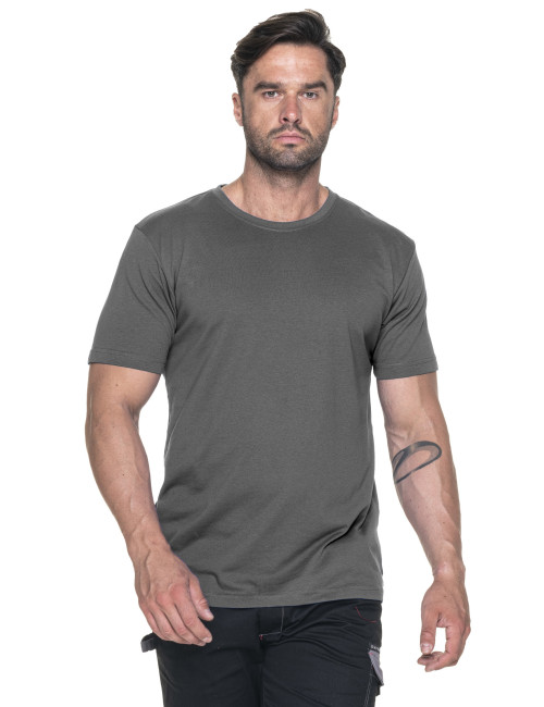 MARK THE HELPER HERREN-WORKER-T-SHIRT GRAU mit Siebdruck und Logo-Stickerei