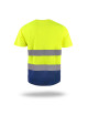 MEN`S HI-VIS T-SHIRT HAZARD YELLOW/NAVY PRINT embroidered logo