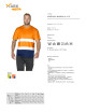 MEN`S T-SHIRT HI-VIS ORANGE WARNING/NAVY embroidery print