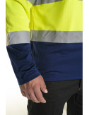 2MEN`S HI-VIS T-SHIRT LONG SLEEVES HAZARD YELLOW/NAVY