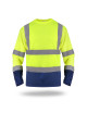 MEN`S HI-VIS T-SHIRT LONG SLEEVES HAZARD YELLOW/NAVY