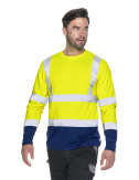 2MEN`S HI-VIS T-SHIRT LONG SLEEVES HAZARD YELLOW/NAVY