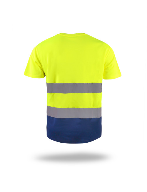 MARK THE HELPER MEN`S T-SHIRT HI-VIS DUO YELLOW embroidery silkscreen logo