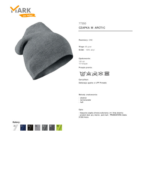 Arctic gray men`s cap MARK the helper