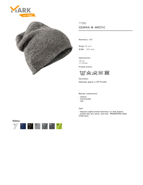 Men`s Arctic pepper cap MARK the helper