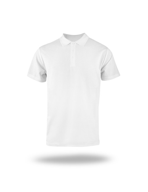 MARK THE HELPHER POLO MEN`S WORKER WHITE embroidery print silkscreen logo