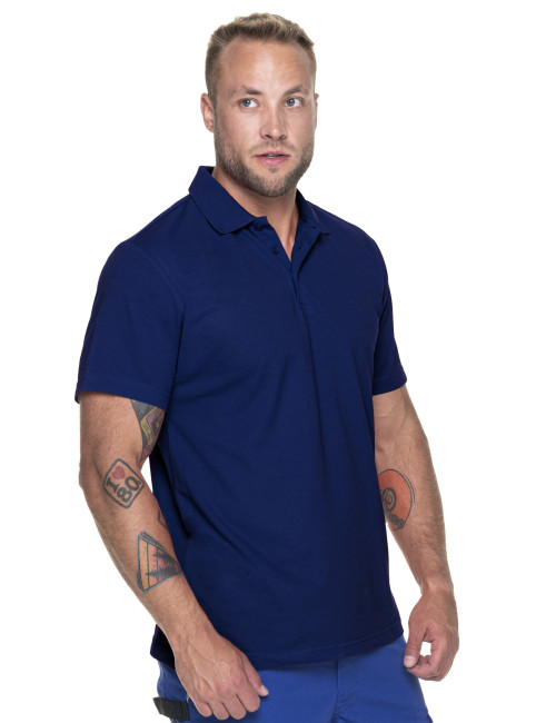 MARK THE HELPHER POLO MEN`S WORKER NAVY print embroidery silkscreen