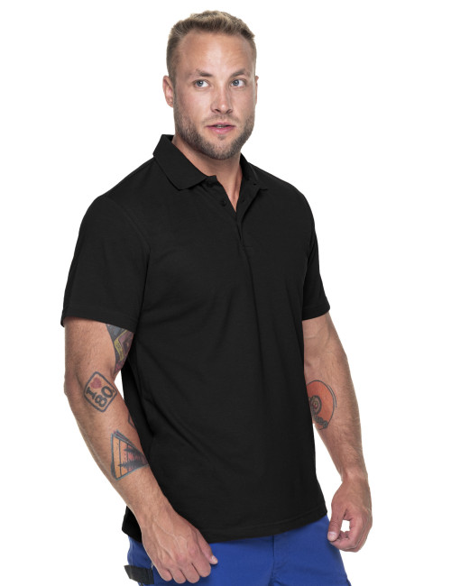 MARK THE HELPHER POLO MEN`S WORKER BLACK embroidery print silkscreen logo