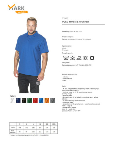 Kornblumenblaues Worker-Poloshirt für Herren von Mark The Helper