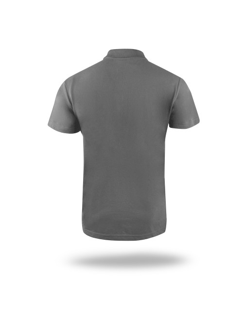 MARK THE HELPHER HERREN POLO WORKER GRAU gesticktes Siebdrucklogo