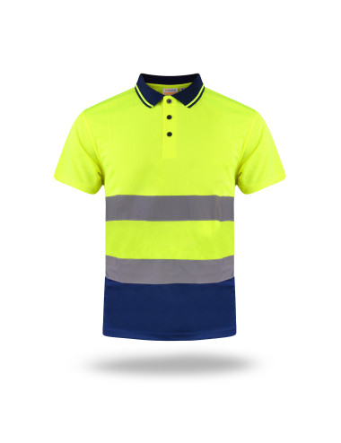 MARK THE HELPHER HERREN-POLO-HI-VIS-WARNGELB/NAVY NAVY-Stickerei