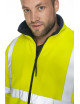 HERREN-FLEECE-SWEATSHIRT HI-VIS, WARNGELB/NAVY NAVY-Stickdruck