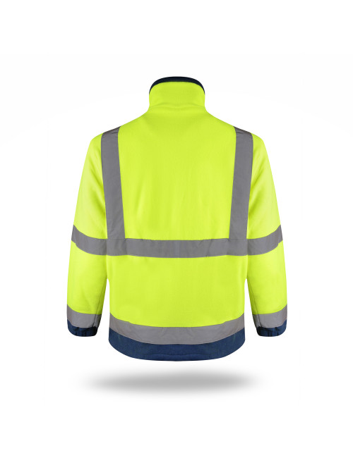 MEN`S HI-VIS FLEECE SWEATSHIRT HAZARD YELLOW/NAVY BLUE embroidery print