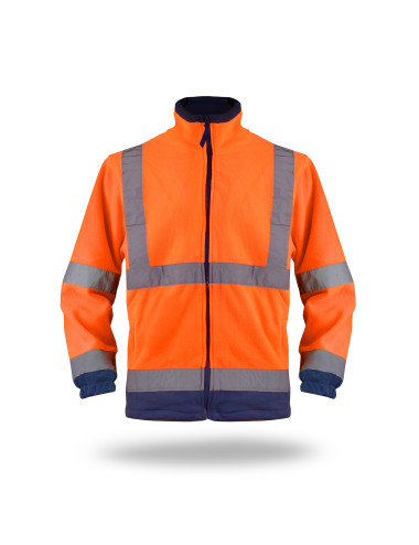 MARK THE HELPER HERREN-FLEECE-SWEATSHIRT HI-VIS ORANGE mit Stickereidruck