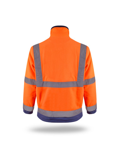 MARK THE HELPER HERREN-FLEECE-SWEATSHIRT HI-VIS ORANGE mit Stickereidruck